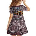 Aboriginal Pattern Bird Kid Short Sleeve Dress