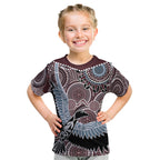 Aboriginal Pattern Bird Kid T Shirt