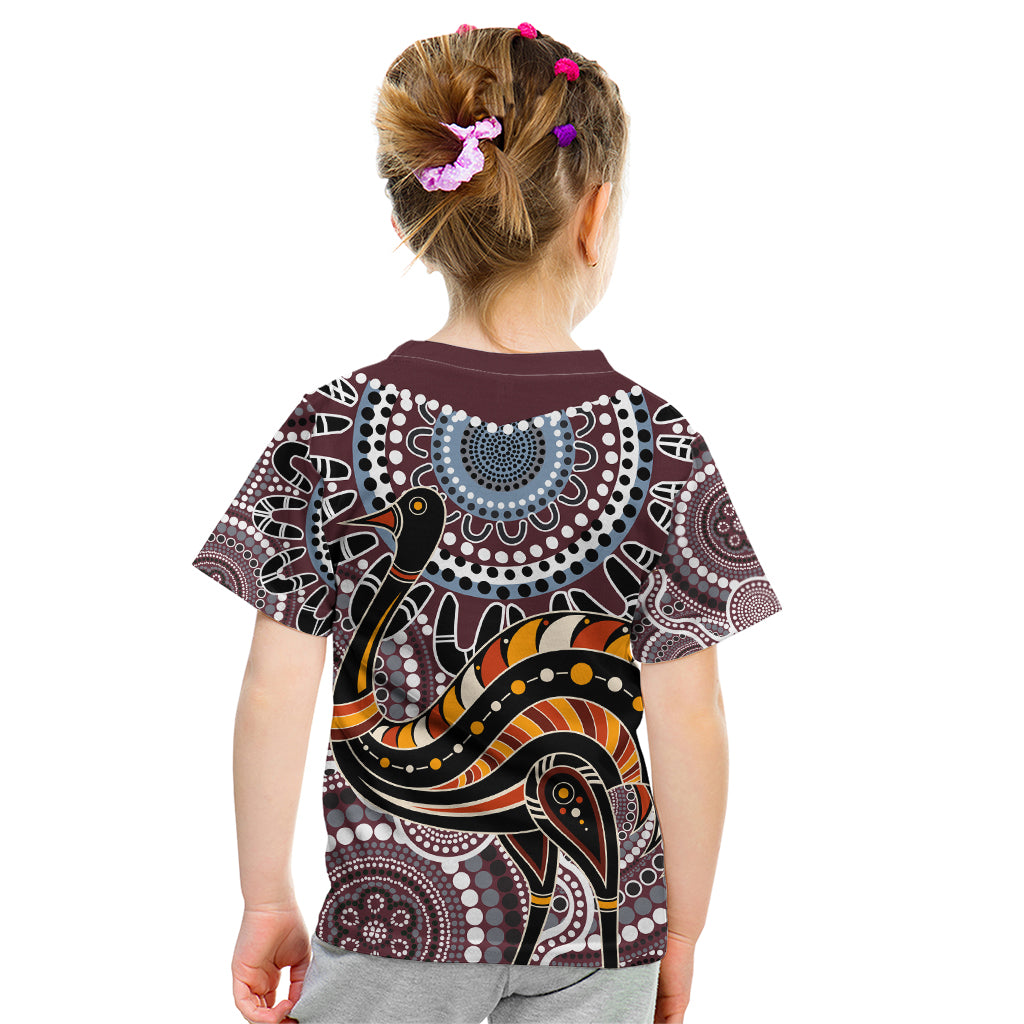 Aboriginal Pattern Bird Kid T Shirt