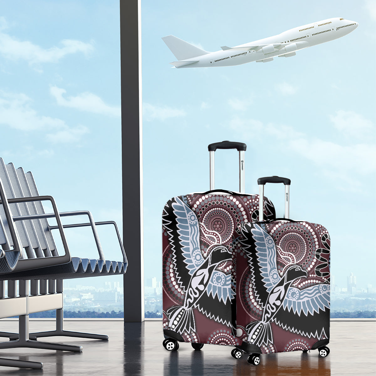 Aboriginal Pattern Bird Luggage Cover