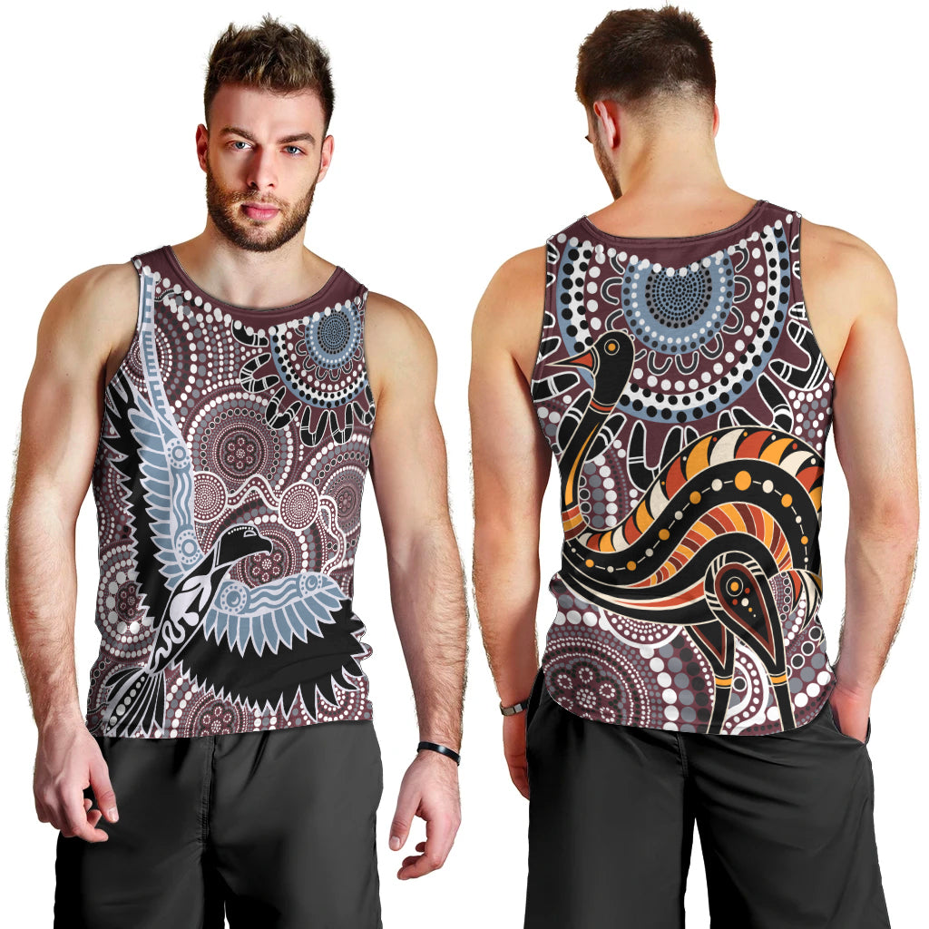 Aboriginal Pattern Bird Men Tank Top