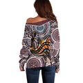 Aboriginal Pattern Bird Off Shoulder Sweater