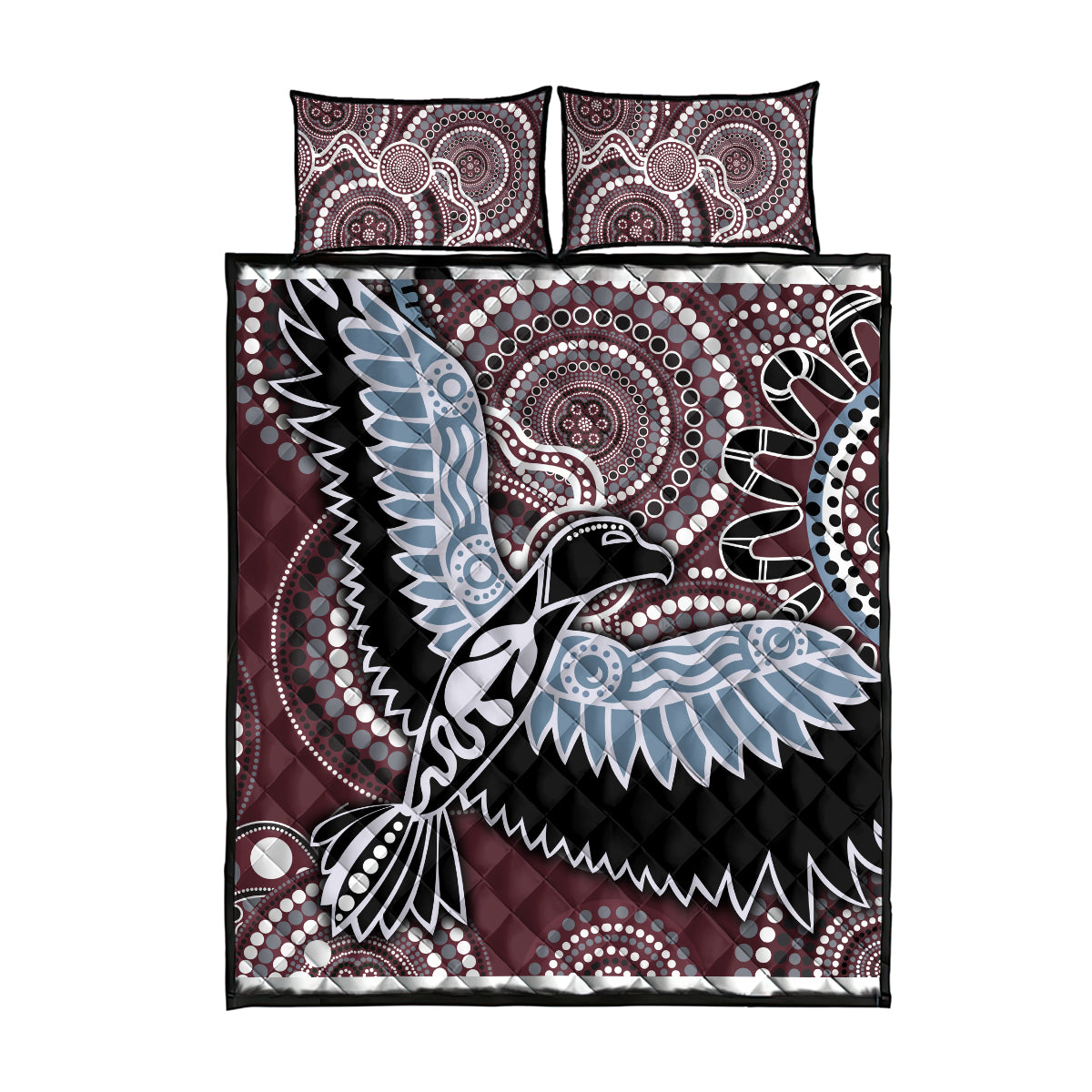Aboriginal Pattern Bird Quilt Bed Set
