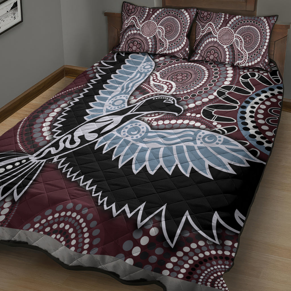 Aboriginal Pattern Bird Quilt Bed Set