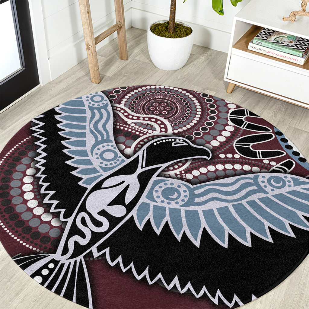 Aboriginal Pattern Bird Round Carpet