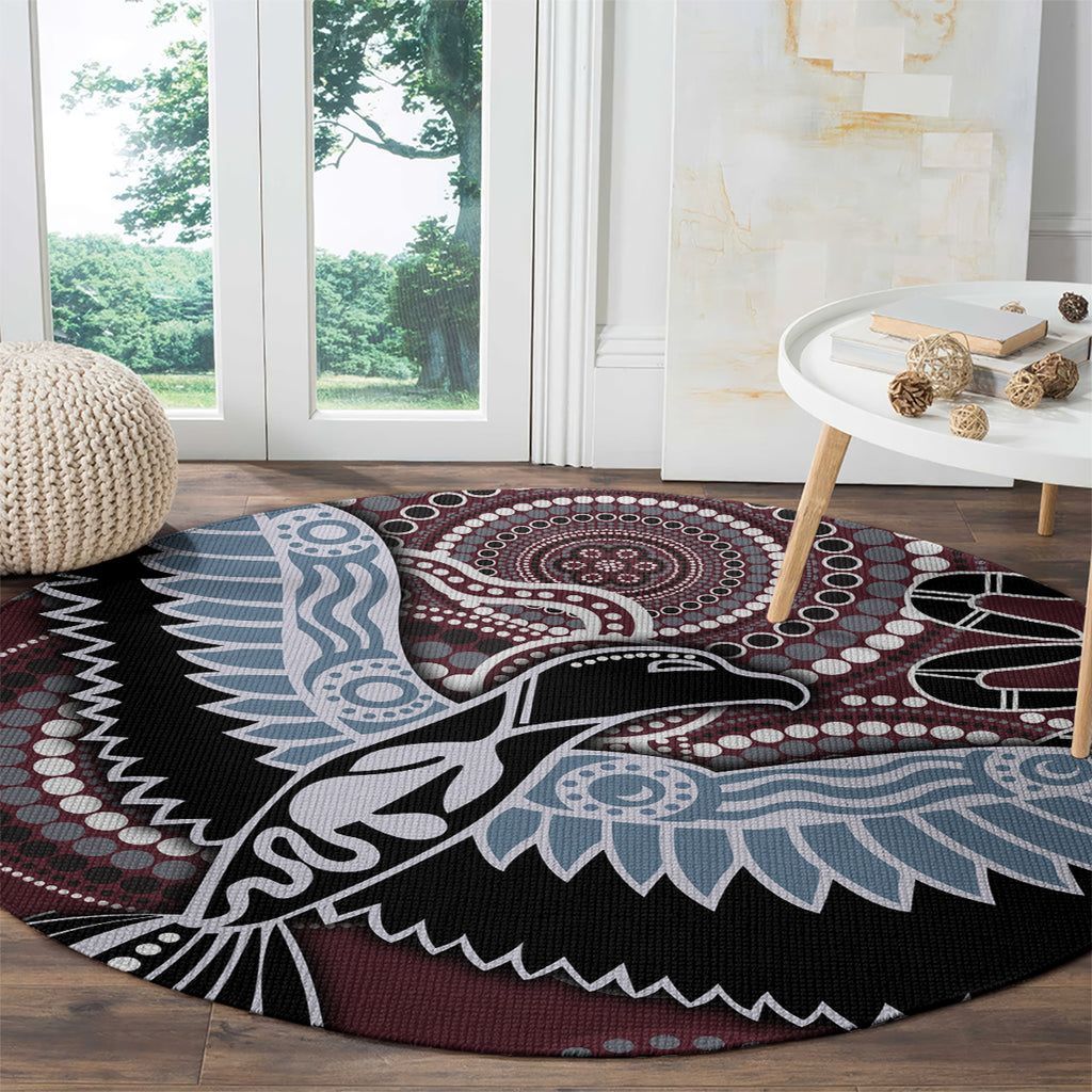 Aboriginal Pattern Bird Round Carpet