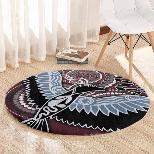 Aboriginal Pattern Bird Round Carpet