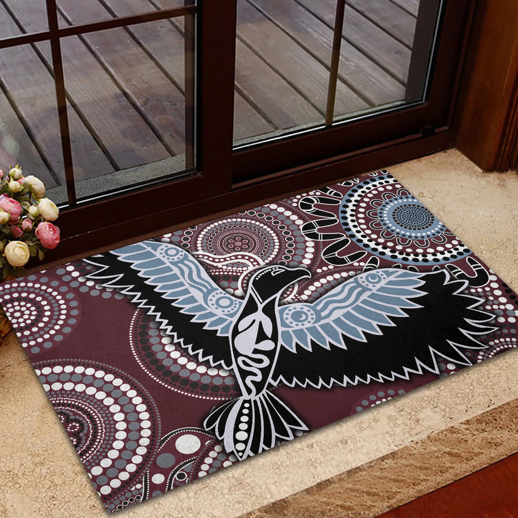 Aboriginal Pattern Bird Rubber Doormat