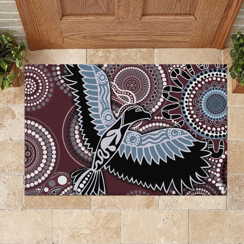 Aboriginal Pattern Bird Rubber Doormat