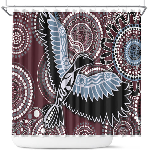 Aboriginal Pattern Bird Shower Curtain