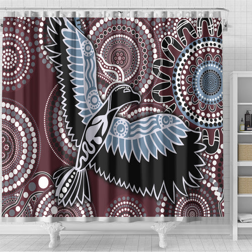 Aboriginal Pattern Bird Shower Curtain