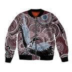 Aboriginal Pattern Bird Sleeve Zip Bomber Jacket