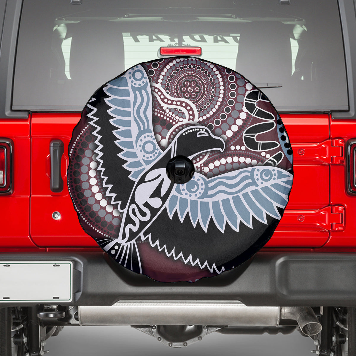 Aboriginal Pattern Bird Spare Tire Cover