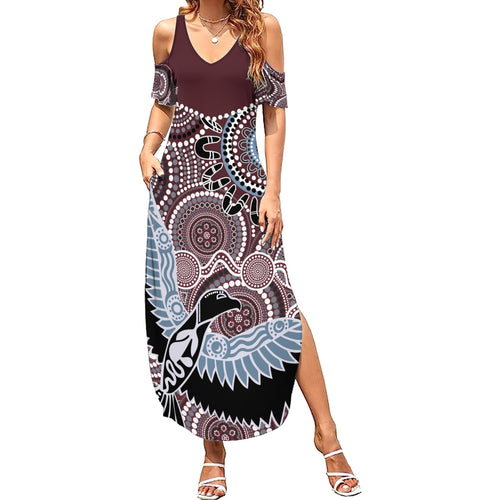 Aboriginal Pattern Bird Summer Maxi Dress