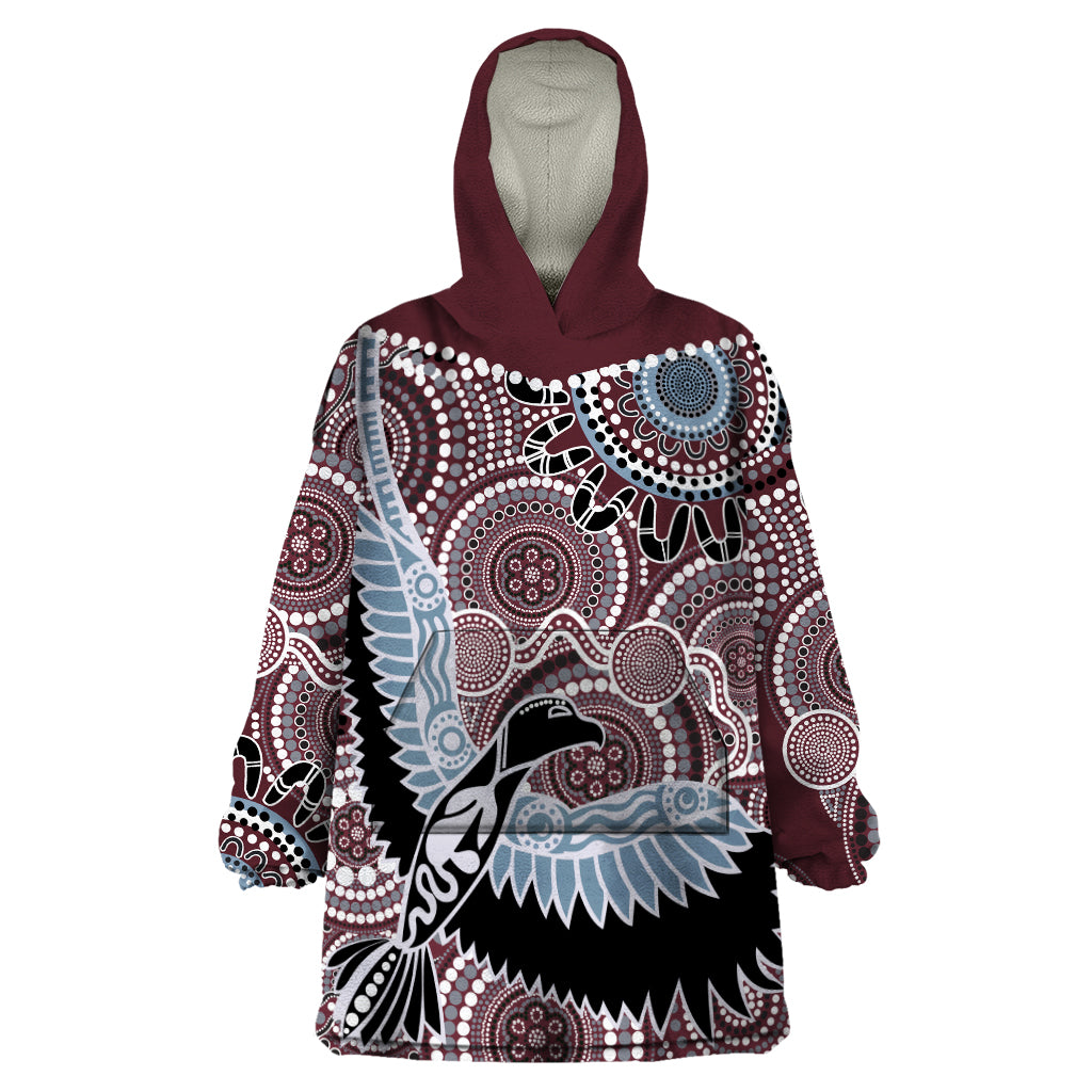Aboriginal Pattern Bird Wearable Blanket Hoodie