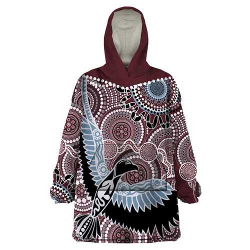 Aboriginal Pattern Bird Wearable Blanket Hoodie