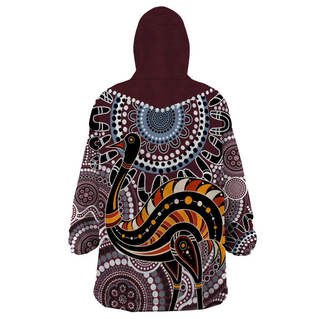 Aboriginal Pattern Bird Wearable Blanket Hoodie