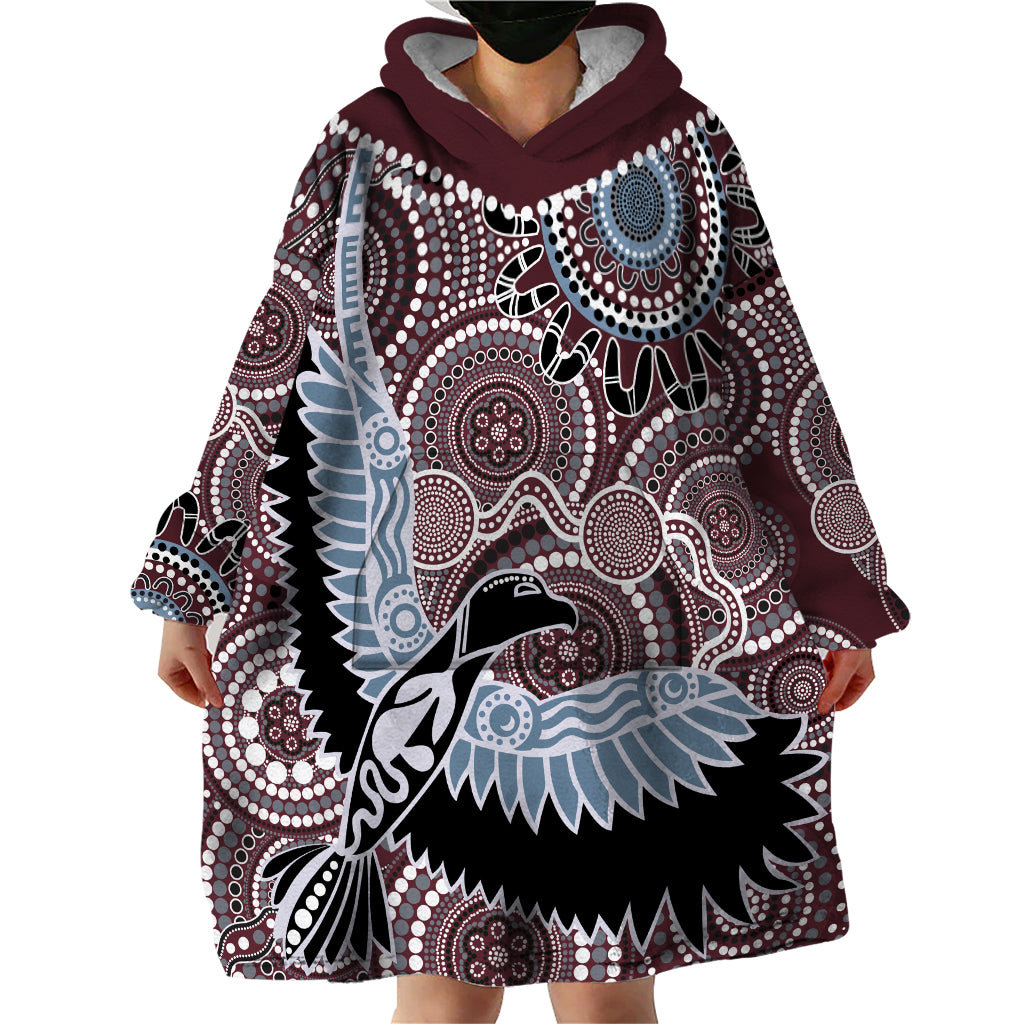 Aboriginal Pattern Bird Wearable Blanket Hoodie