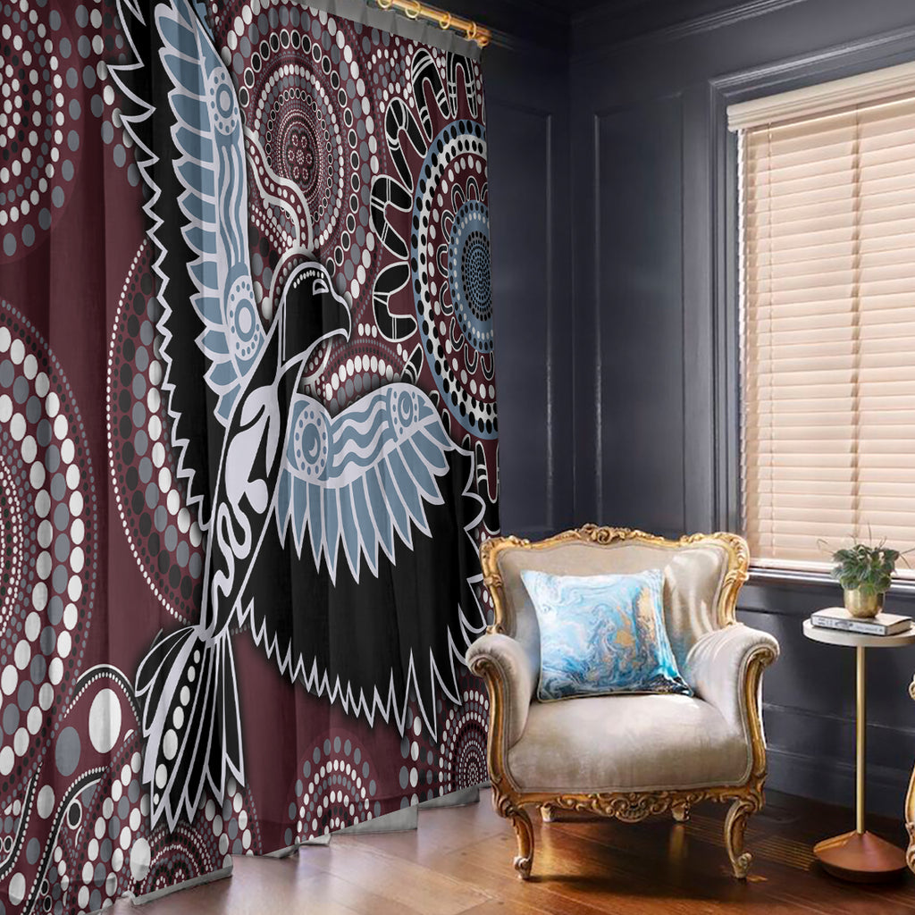 Aboriginal Pattern Bird Window Curtain