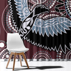 Aboriginal Pattern Bird Window Curtain