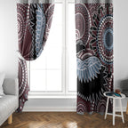 Aboriginal Pattern Bird Window Curtain