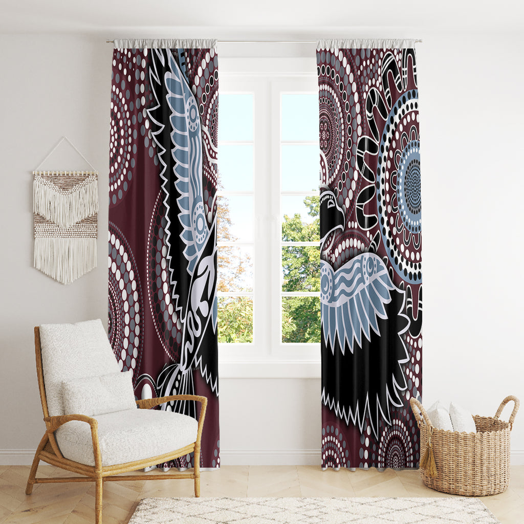 Aboriginal Pattern Bird Window Curtain
