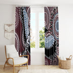 Aboriginal Pattern Bird Window Curtain