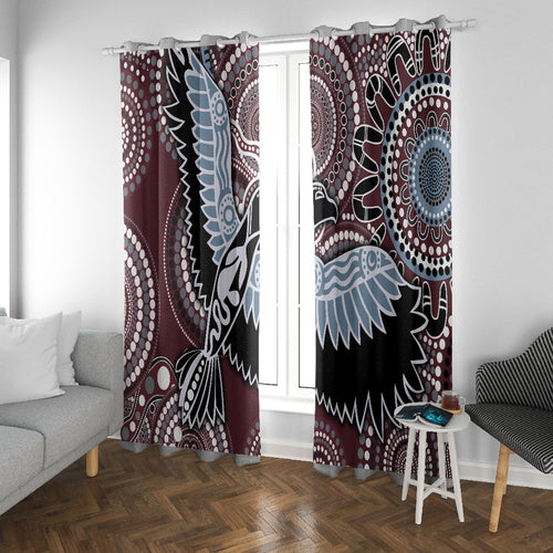 Aboriginal Pattern Bird Window Curtain