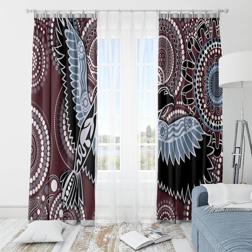 Aboriginal Pattern Bird Window Curtain