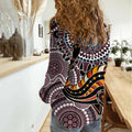 Aboriginal Pattern Bird Women Casual Shirt