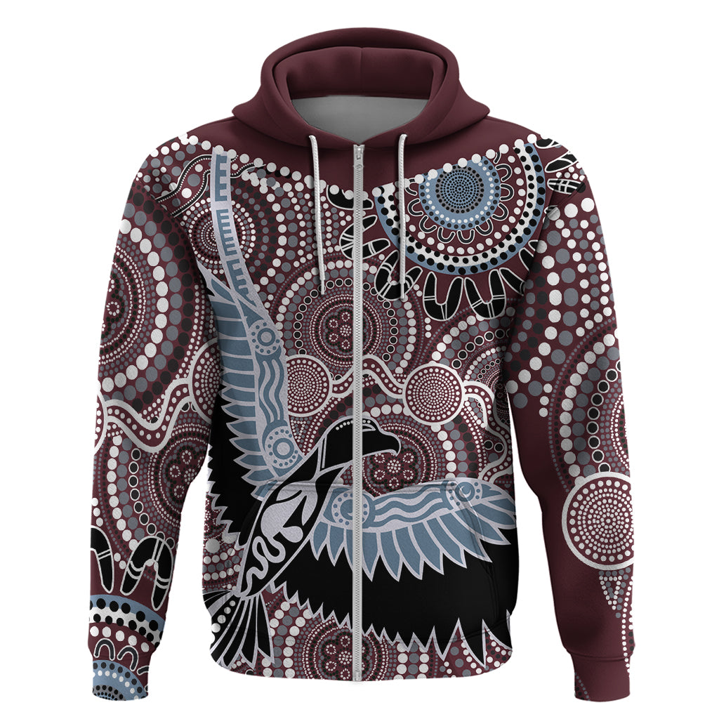 Aboriginal Pattern Bird Zip Hoodie