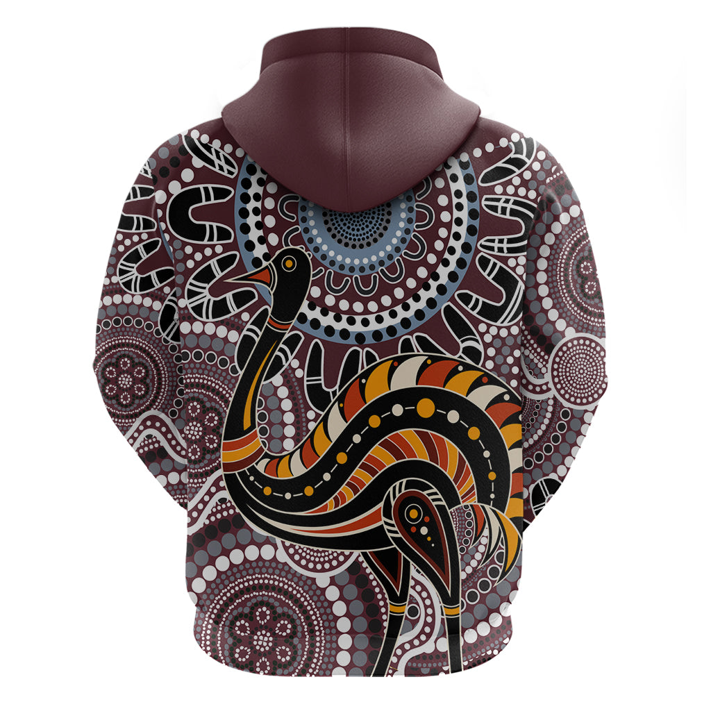 Aboriginal Pattern Bird Zip Hoodie