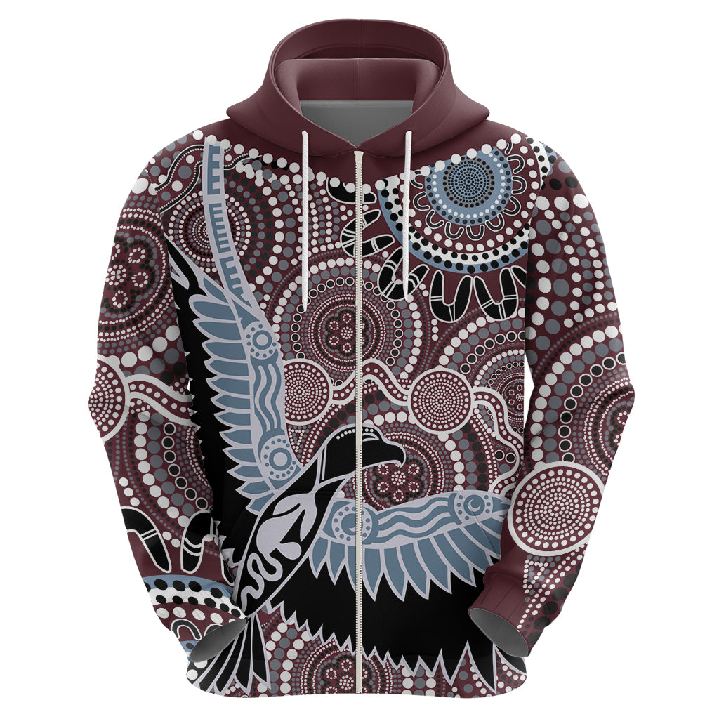 Aboriginal Pattern Bird Zip Hoodie