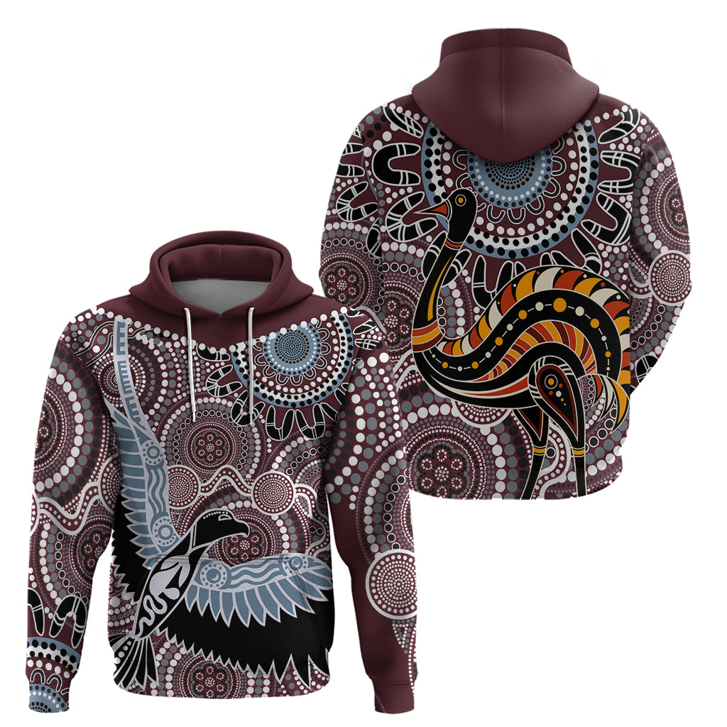 Aboriginal Pattern Bird Zip Hoodie