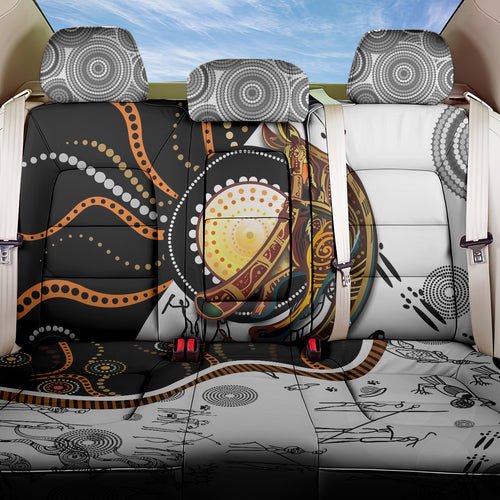 Aboriginal Kangaroo Pattern Dot Art Back Car Seat Cover