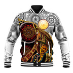 Aboriginal Kangaroo Pattern Dot Art Baseball Jacket