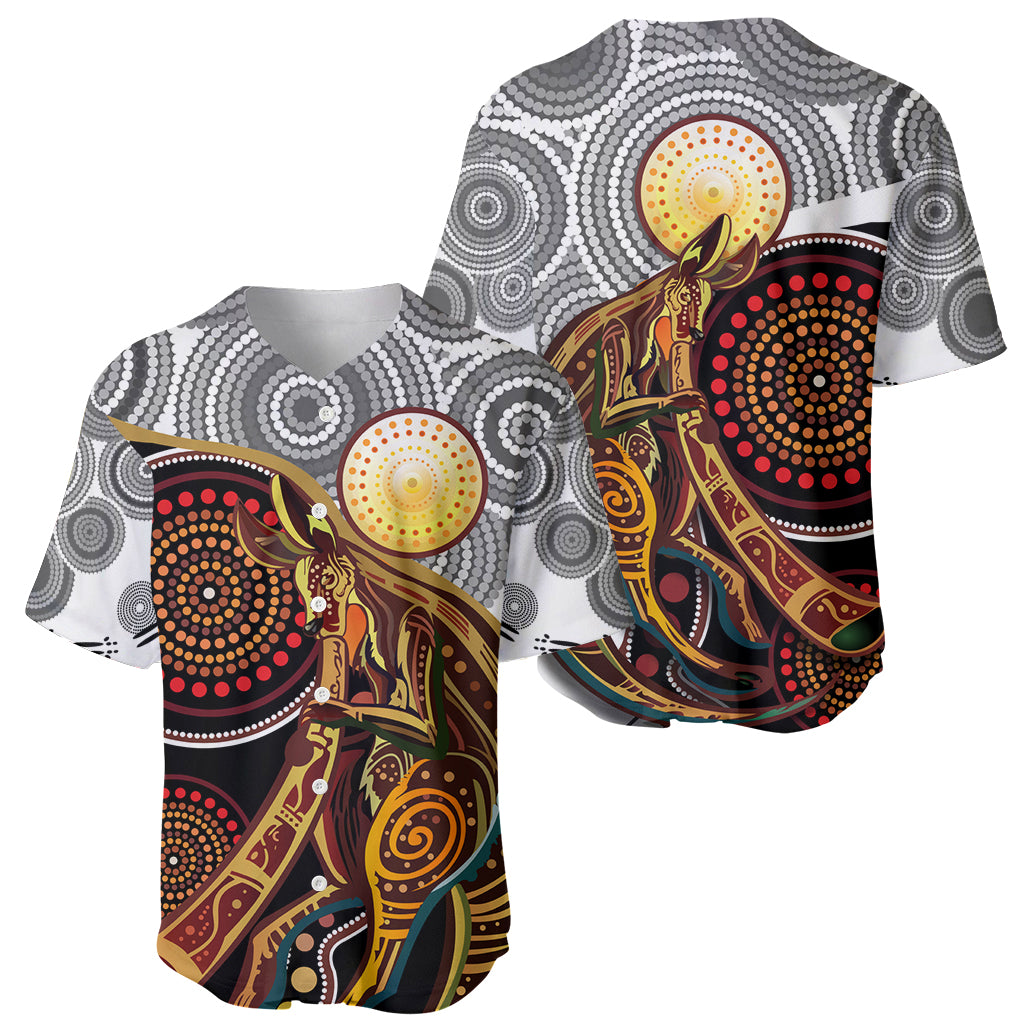 Aboriginal Kangaroo Pattern Dot Art Baseball Jersey