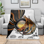 Aboriginal Kangaroo Pattern Dot Art Blanket
