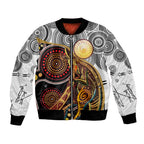 Aboriginal Kangaroo Pattern Dot Art Bomber Jacket