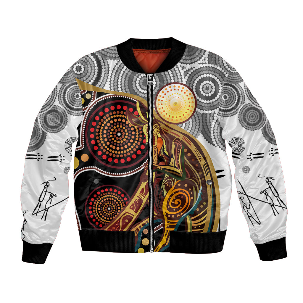 Aboriginal Kangaroo Pattern Dot Art Bomber Jacket