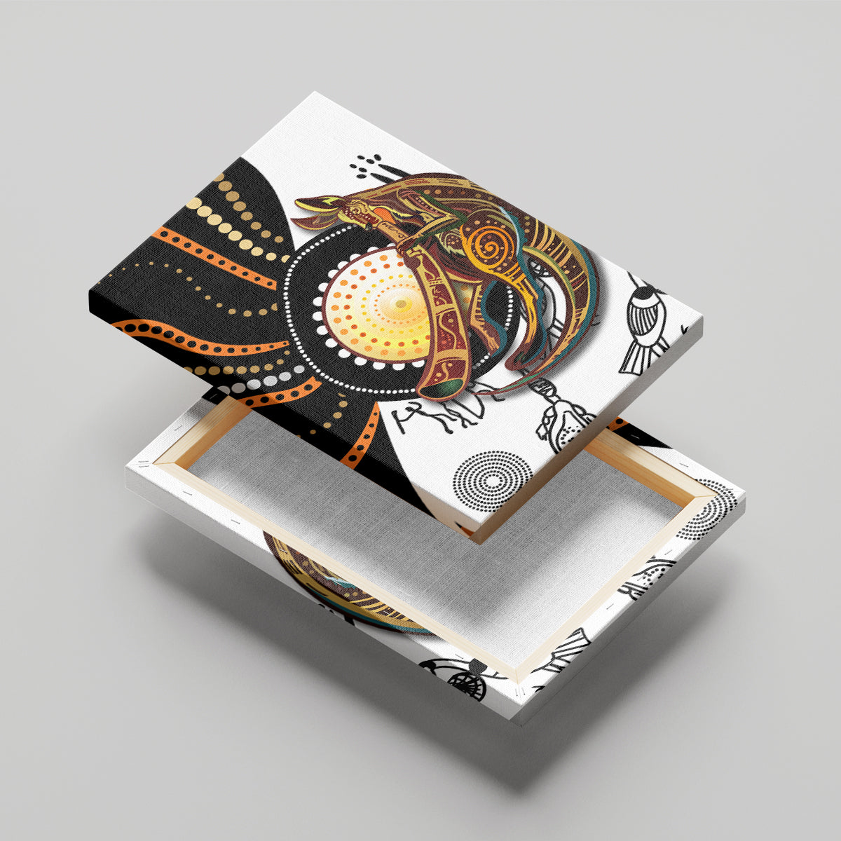 Aboriginal Kangaroo Pattern Dot Art Canvas Wall Art