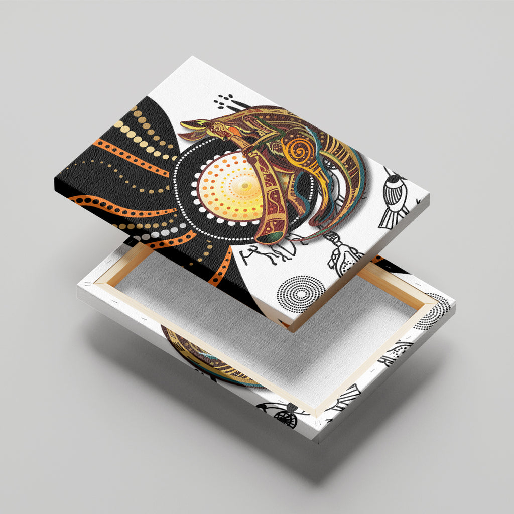 Aboriginal Kangaroo Pattern Dot Art Canvas Wall Art