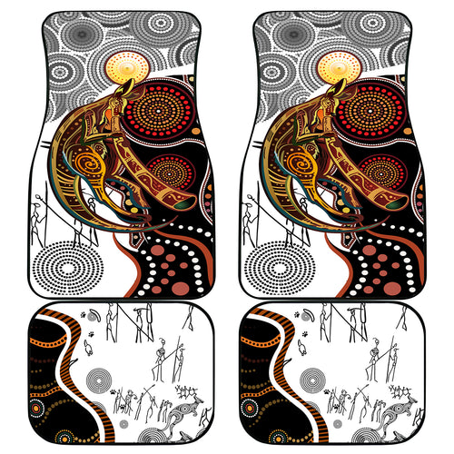 Aboriginal Kangaroo Pattern Dot Art Car Mats