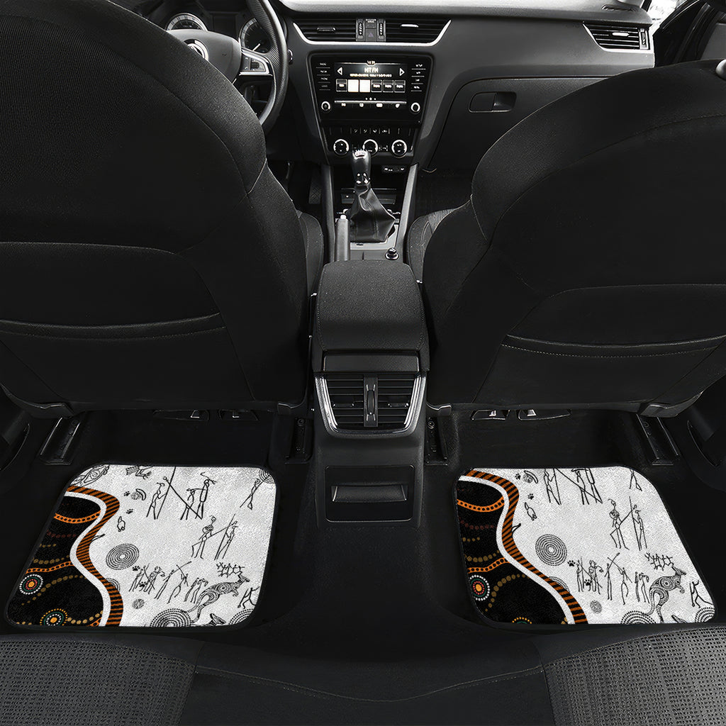 Aboriginal Kangaroo Pattern Dot Art Car Mats