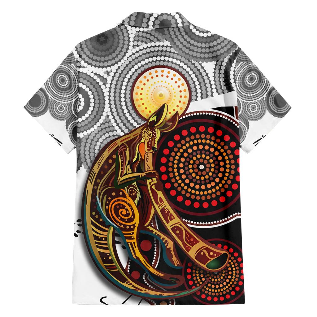 Aboriginal Kangaroo Pattern Dot Art Family Matching Long Sleeve Bodycon Dress and Hawaiian Shirt