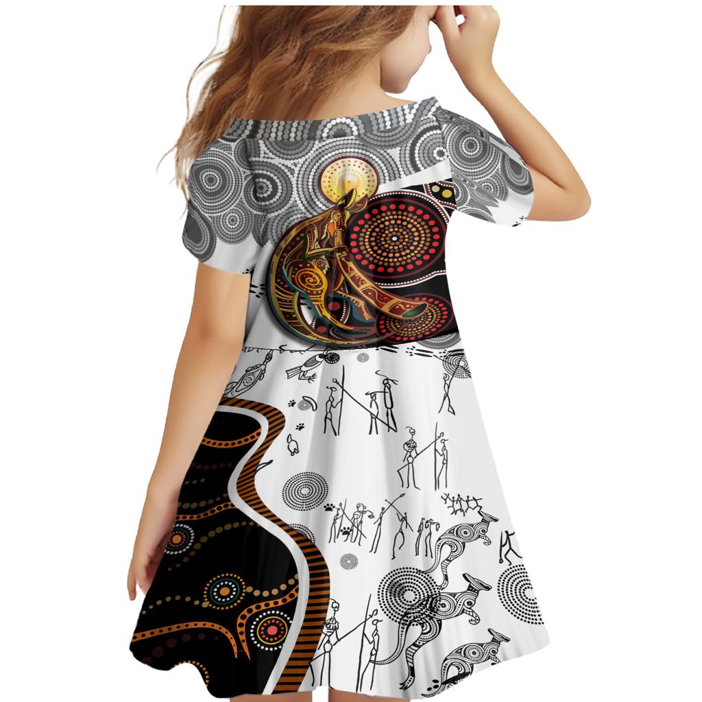 Aboriginal Kangaroo Pattern Dot Art Family Matching Mermaid Dress and Hawaiian Shirt