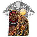 Aboriginal Kangaroo Pattern Dot Art Family Matching Mermaid Dress and Hawaiian Shirt