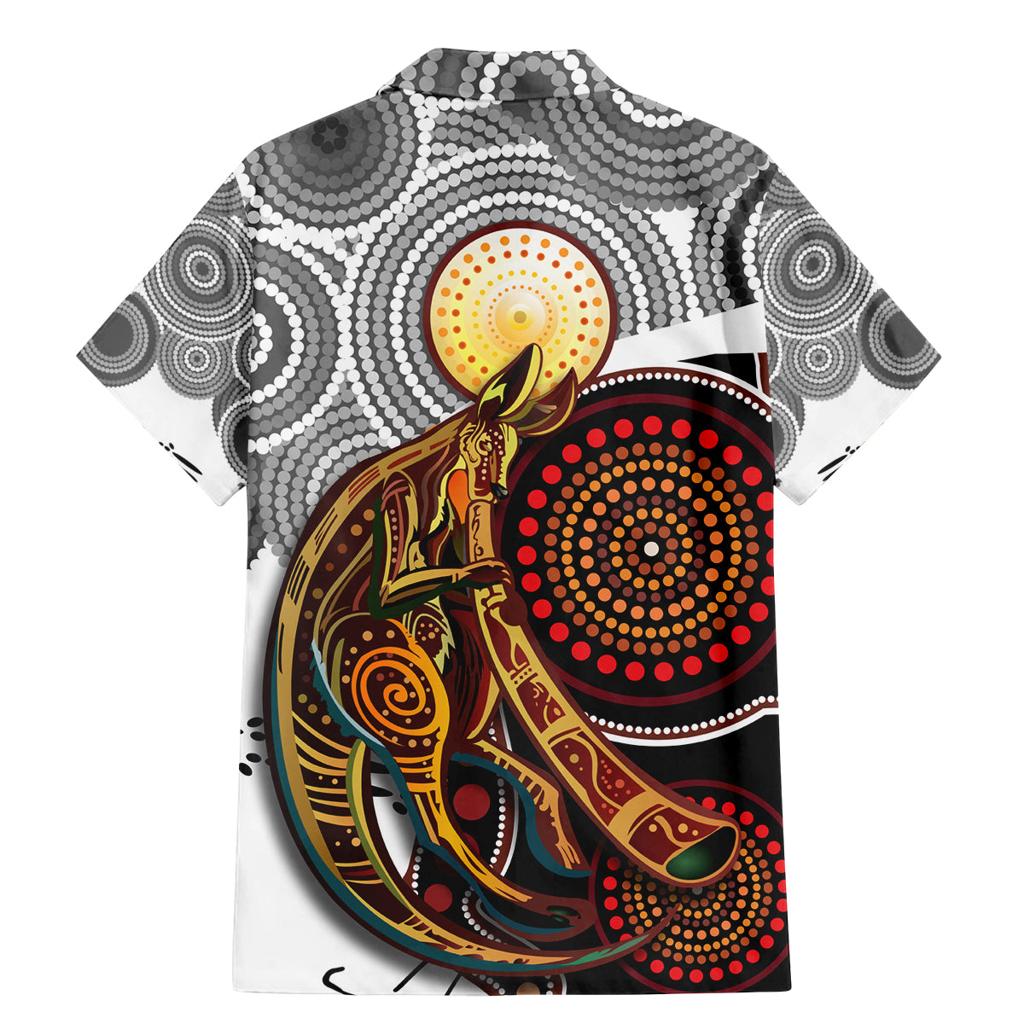Aboriginal Kangaroo Pattern Dot Art Family Matching Mermaid Dress and Hawaiian Shirt