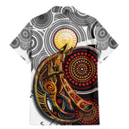 Aboriginal Kangaroo Pattern Dot Art Family Matching Mermaid Dress and Hawaiian Shirt