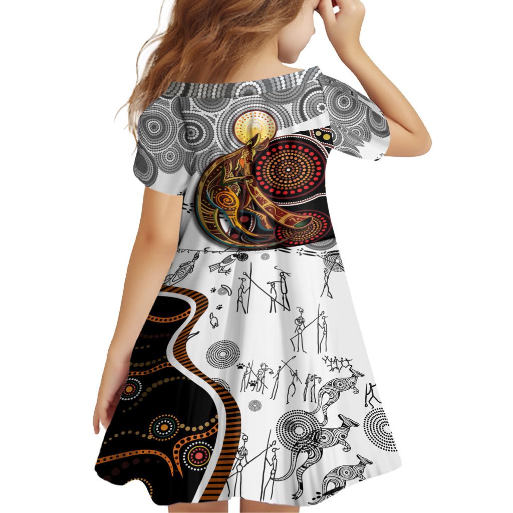 Aboriginal Kangaroo Pattern Dot Art Family Matching Puletasi and Hawaiian Shirt